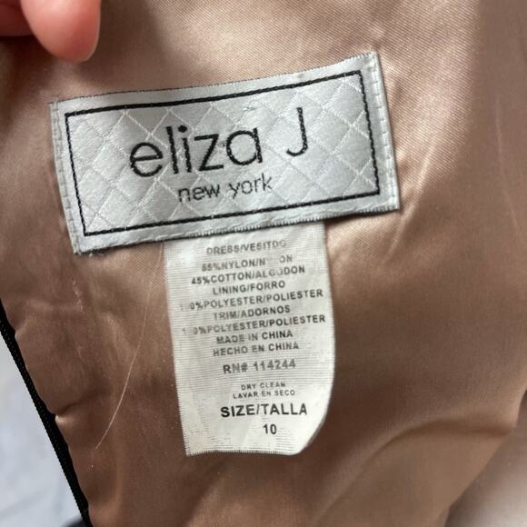 Eliza J Black Lace Halter Style Cocktail Dress Size 10 - Picture 5 of 11